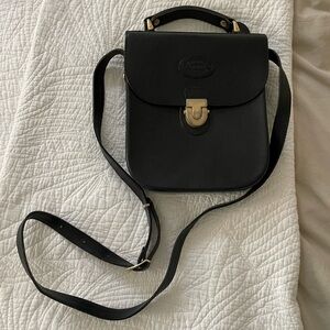 Vintage Oroton Black Leather Shoulder Bag